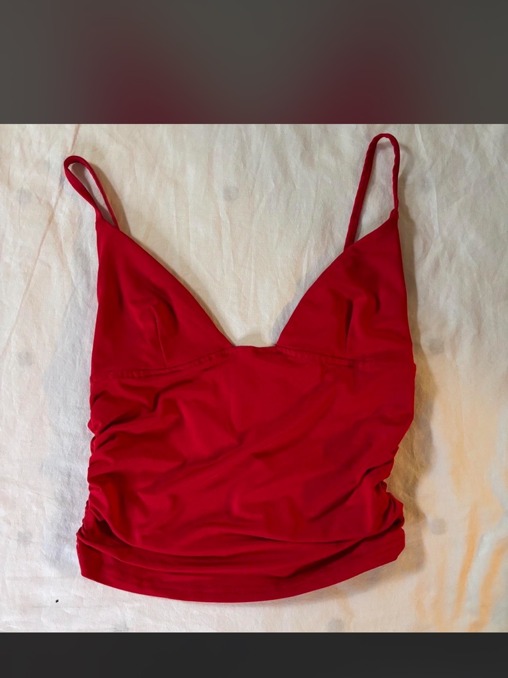 Red V-Neck Cami Tank Top